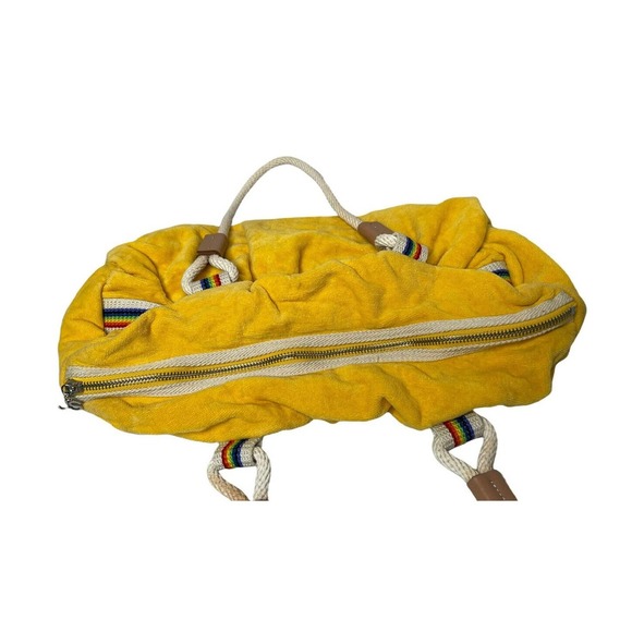 Vintage Retro Yellow Terry Rainbow Rope Handle JILL Tote Handbag Purse LGBTQ - Picture 12 of 12